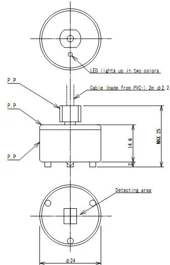 diagram of a KP series liquid leak detection sensor